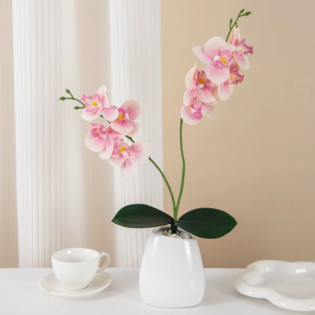 Fleurs artificielles 2 orchidées papillon fourchues maison chambre Vase Table Decor mariage jardin extérieur mariée Bouquets couronne de bricolage cadeaux