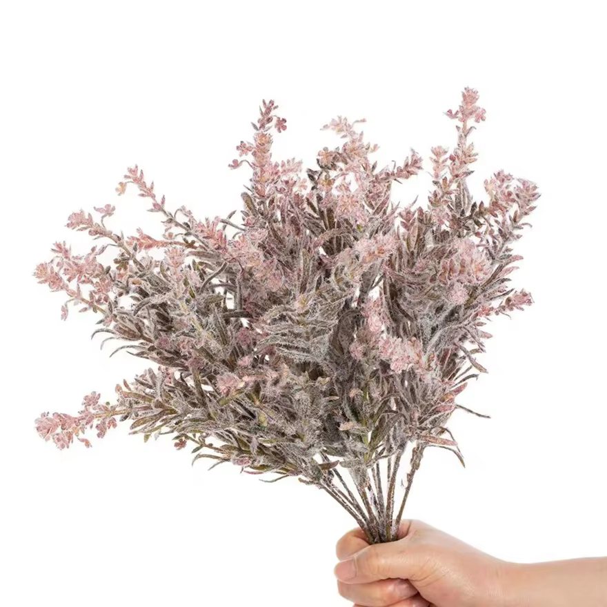 Fleur artificielle plante flocage lavande Bouquet Accueil Vase Table Jardin BRICOLAGE Cadeau Couronne Matériel De