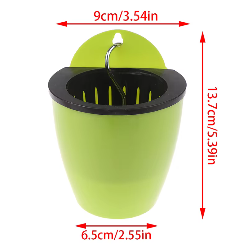 Pot de fleur en plastique automatique durable avec crochet