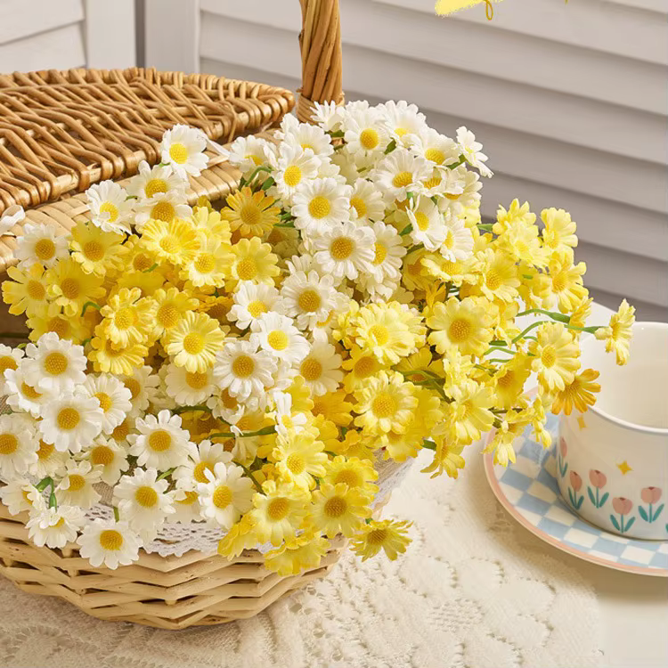 12-48 pièces de fleurs artificielles en forme de marguerite