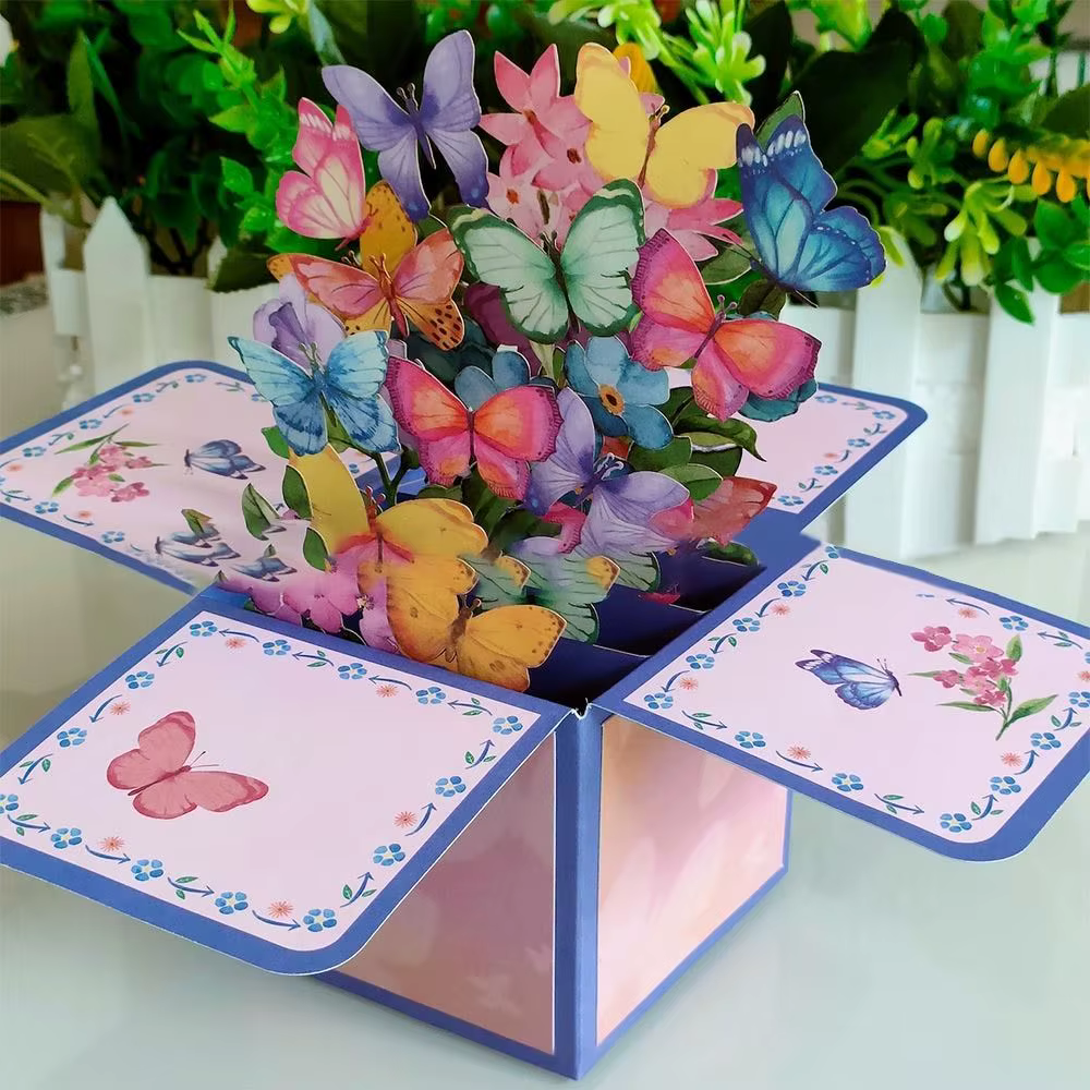 Carte de Bouquet de Fleurs Pop-Up en 3D