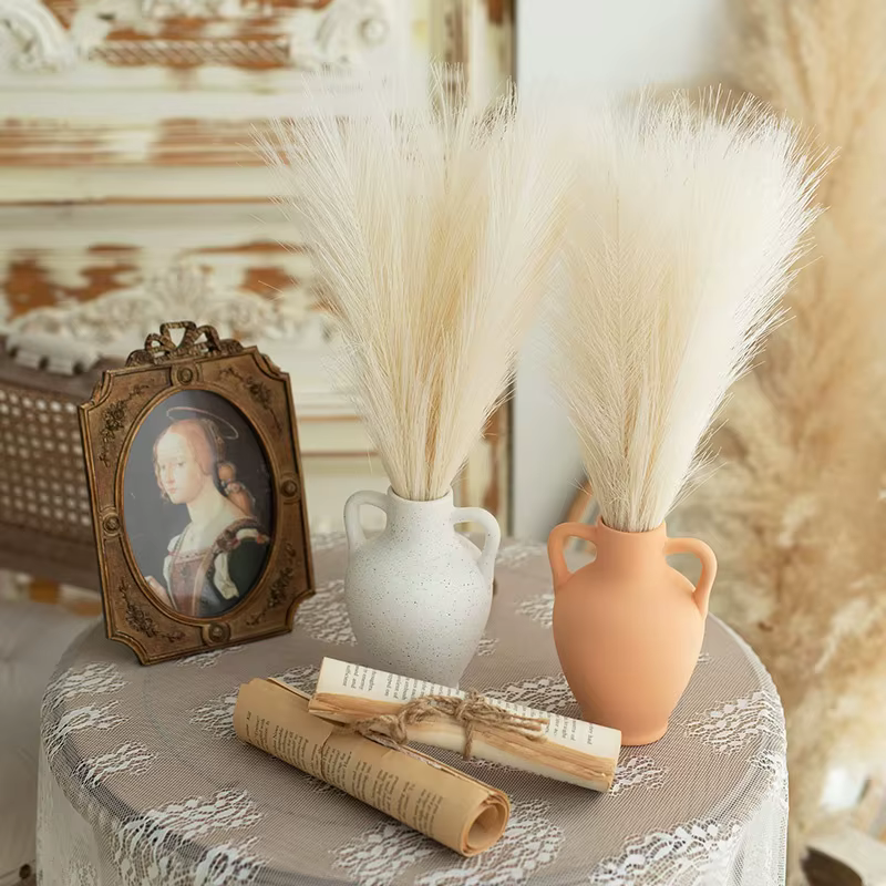 Fausses fleurs artificielles marron Pampas