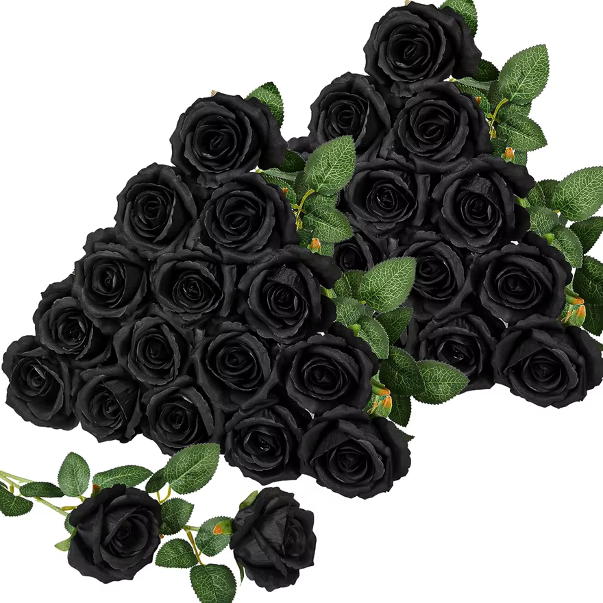 10PCS Fleurs Artificielles Rose Bouquet Vase Décoration de La Maison Accessoires Bricolage Photo
