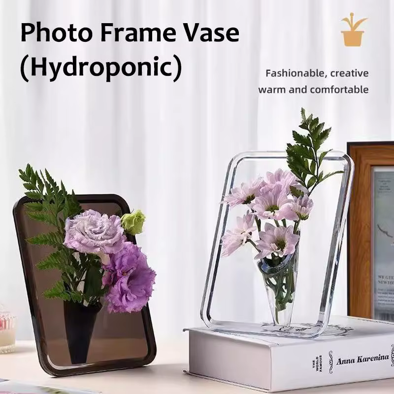 🌟 Vase à fleurs en acrylique transparent