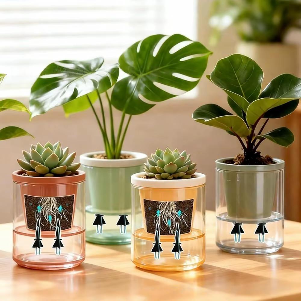 Dispositif d'arrosage DIY pour plantes – Sans repiquage requis – Mèche absorbante automatique pour l'insertion