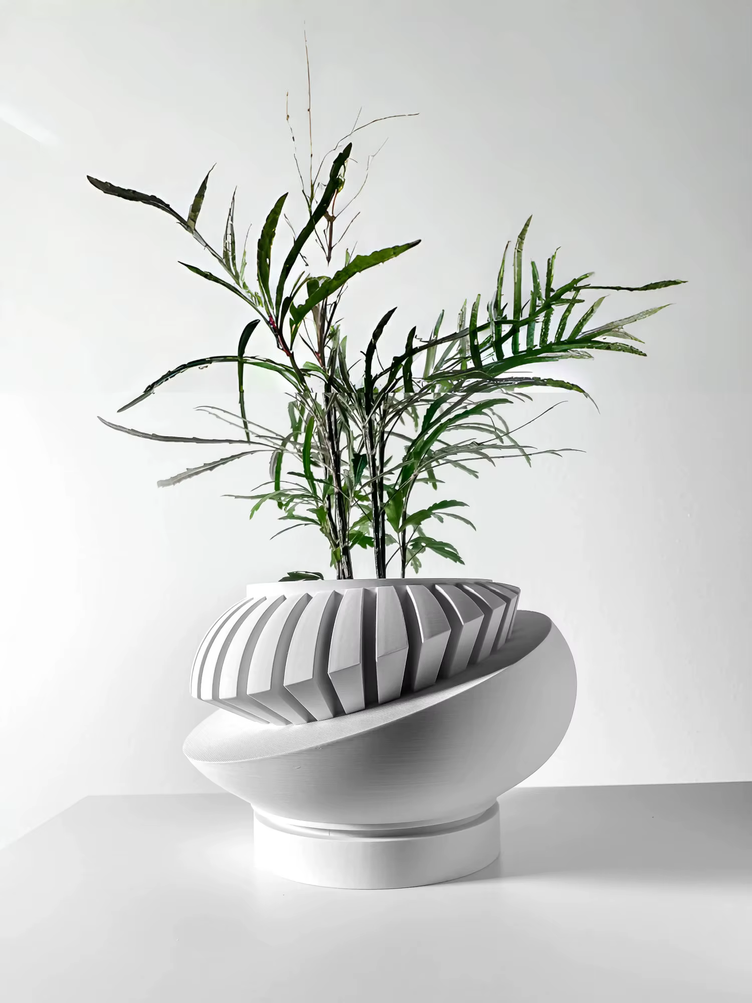 Pot à plantes moderne et minimaliste imprimé en 3D - Pot à fleurs biodégradable pour la décoration d'intérieur