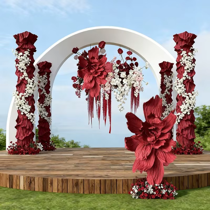 Fleur géante en papier irisée artificielle pour décorations de plafond de mariage