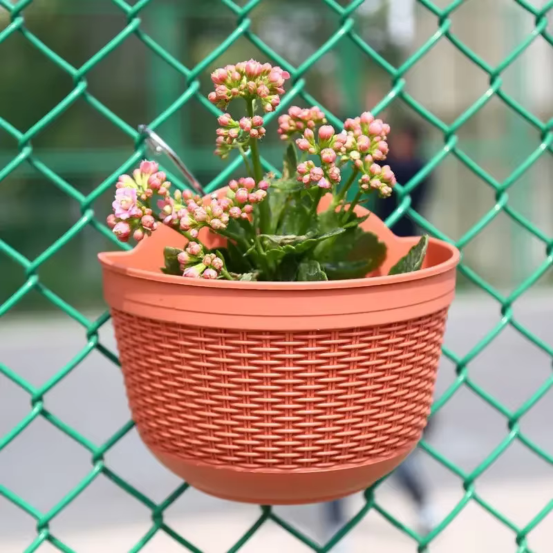 Jardinière de fleurs créative tissée en Imitation rotin