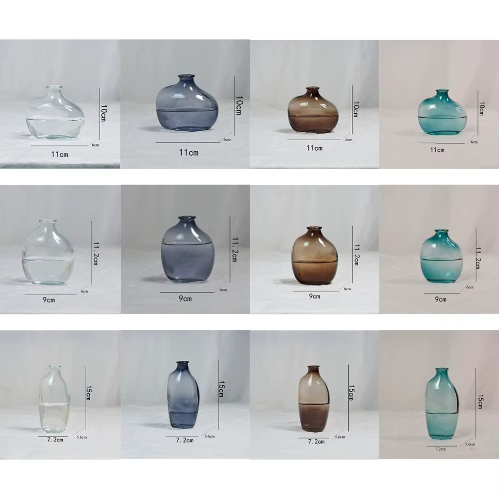 Vase à fleurs en verre de couleur dégradée