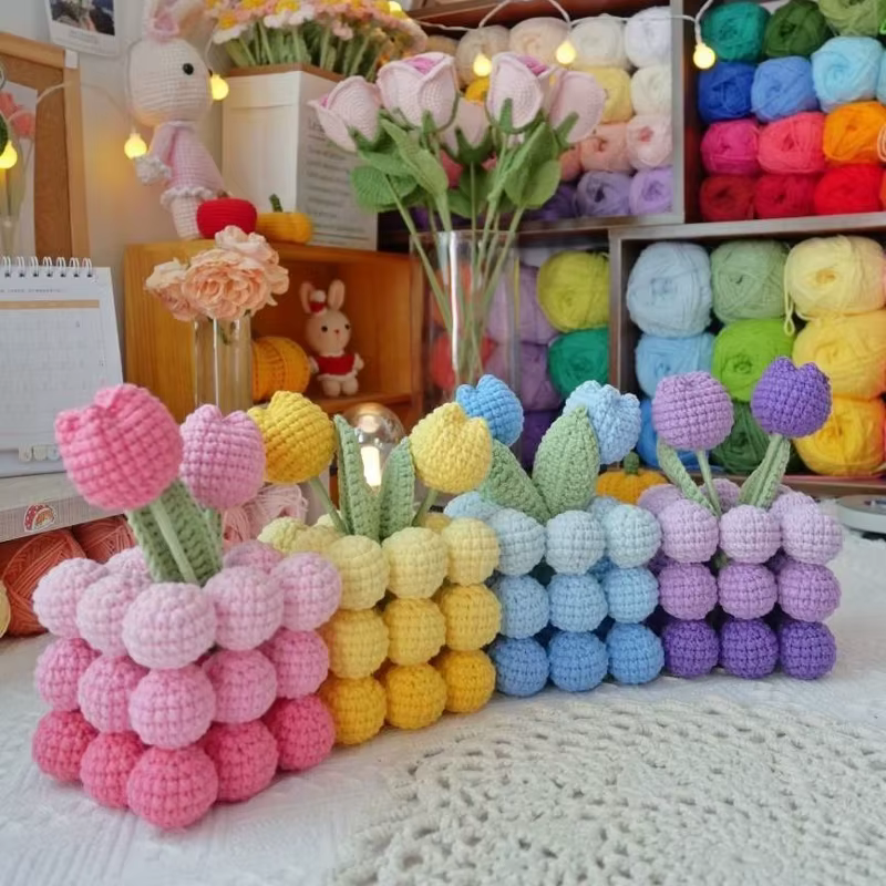 Kit de crochet Fleur de Tulipe pour débutants avec instructions