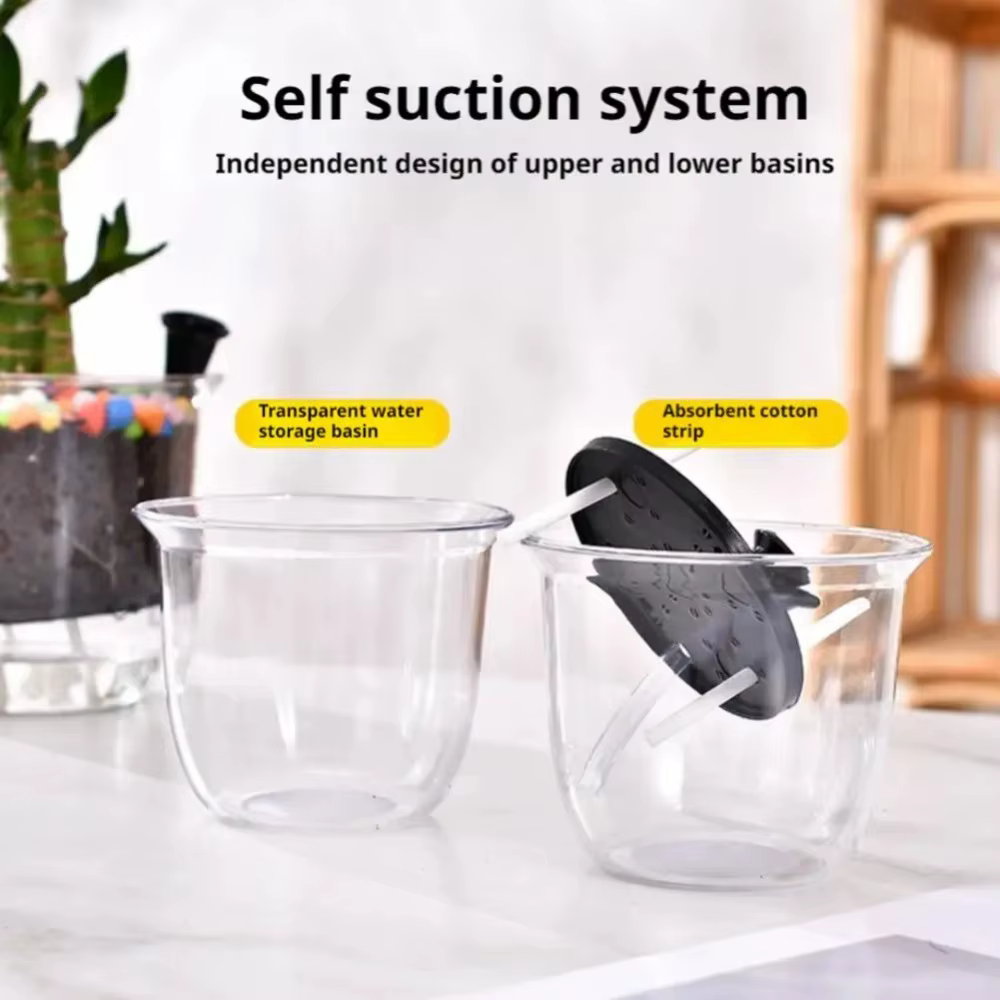 Lot de 2 pots auto-arrosants