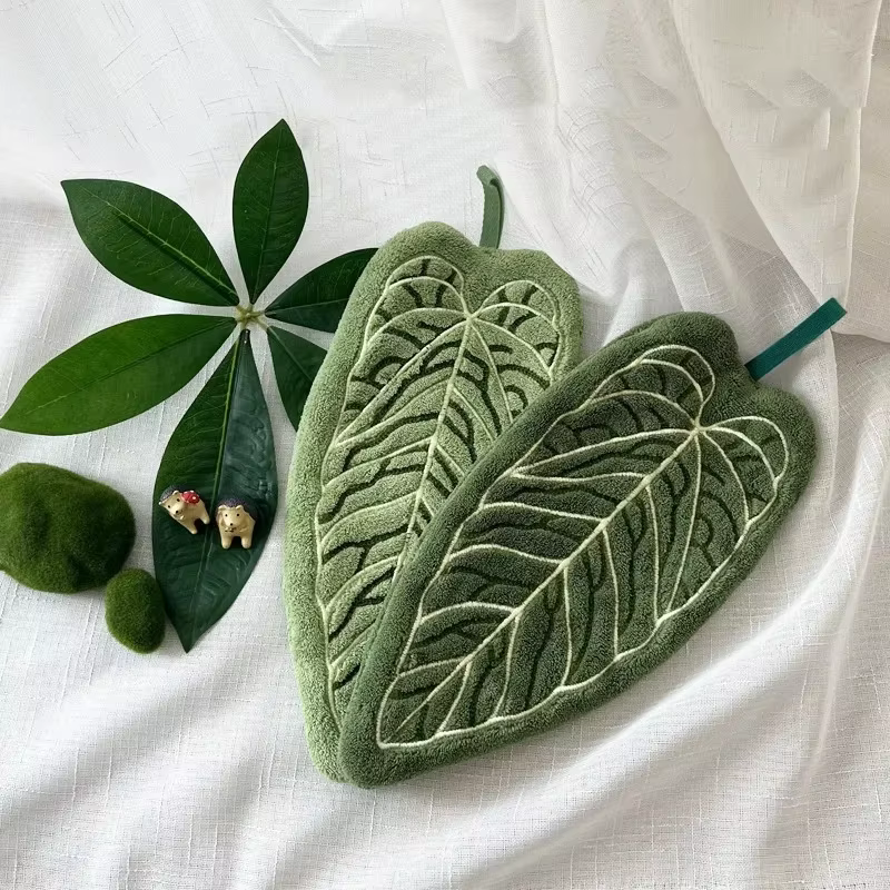Serviettes lavables transparentes imprimées de plantes