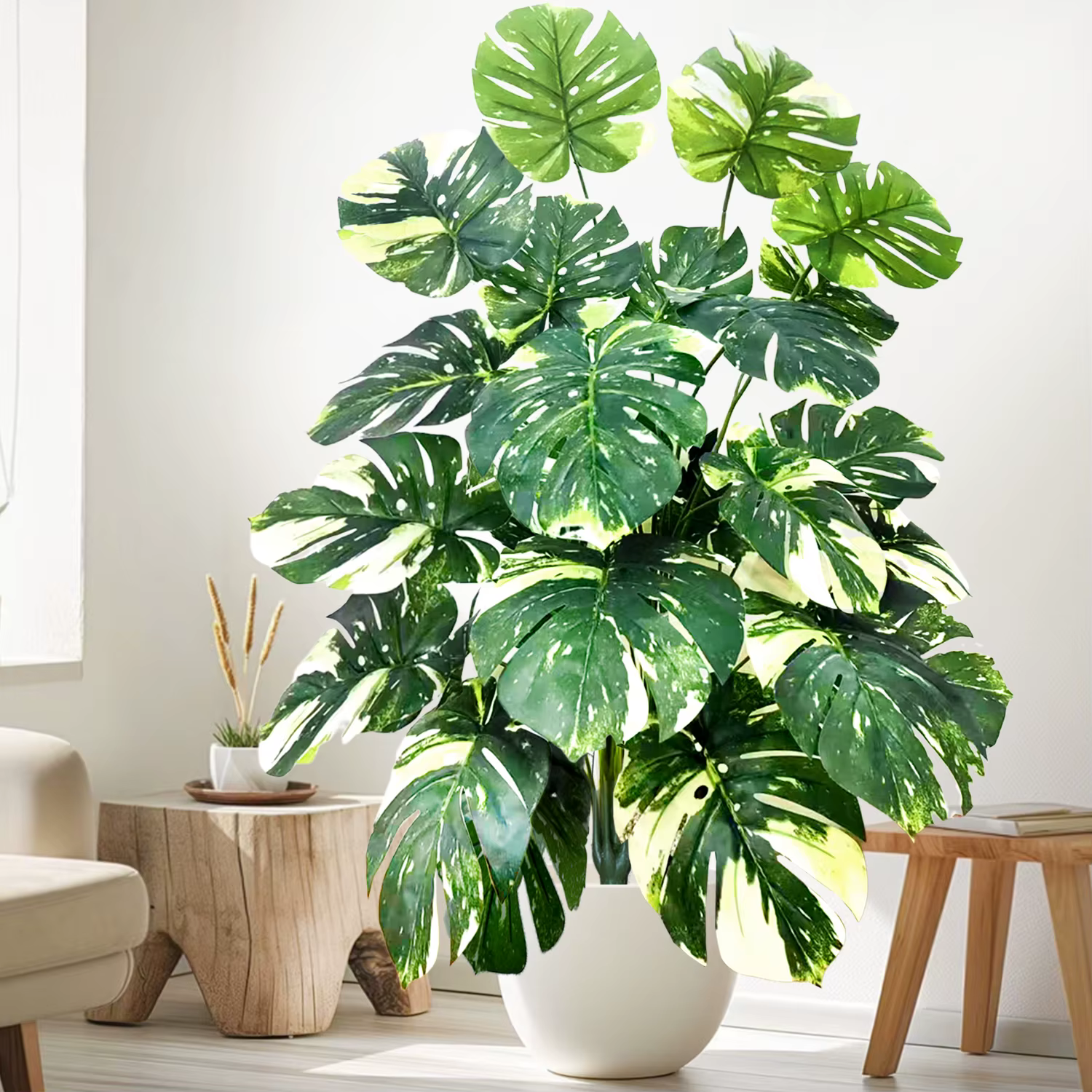 60-103 cm artificielle Monstera deliciosa Pothos Alocasia feuille fausse plante ornementale festive décoration de bureau à domicile