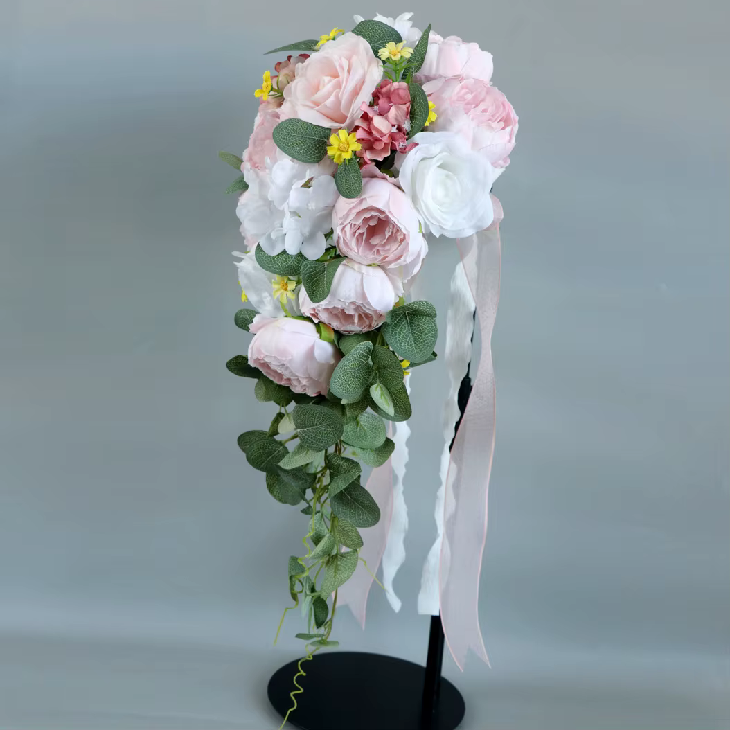 YeeNanee-Bouquets de Patients en Cascade Rose et Bleu