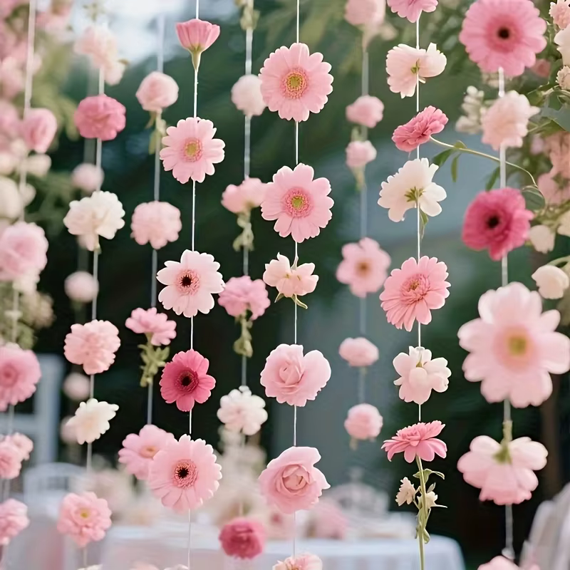 Ensemble de 111 fleurs flottantes roses