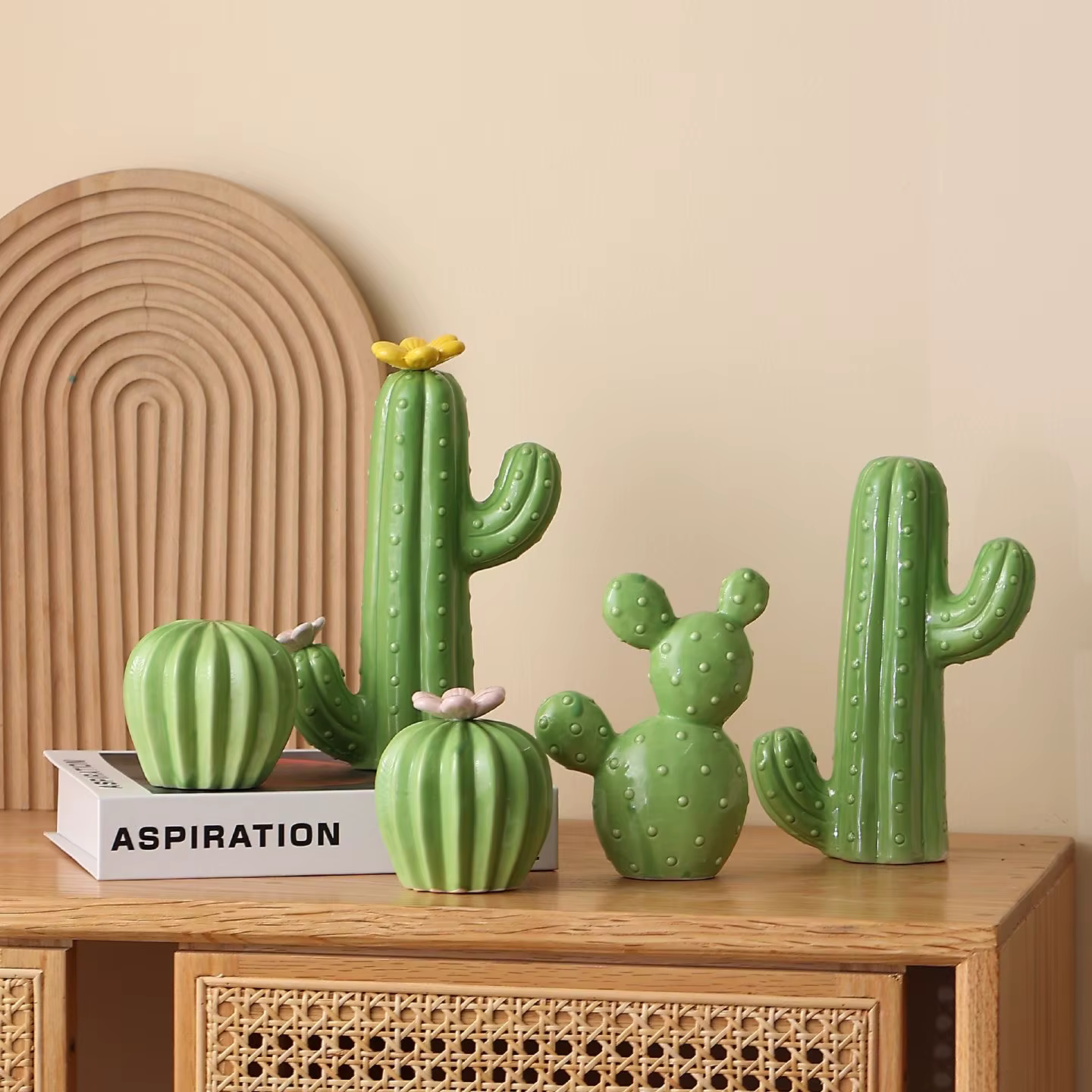 Nouvelles décorations 2026 pour la maison et le jardin : Cactus en céramique esthétique pour la décoration intérieure