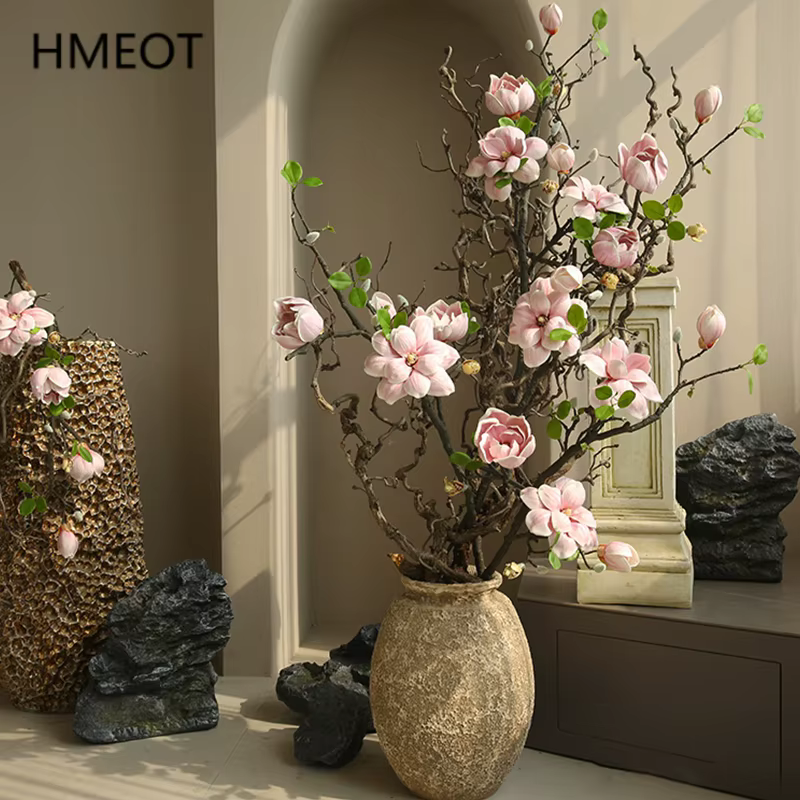 Branche de Fleurs Artificielles en Pu Magnolia