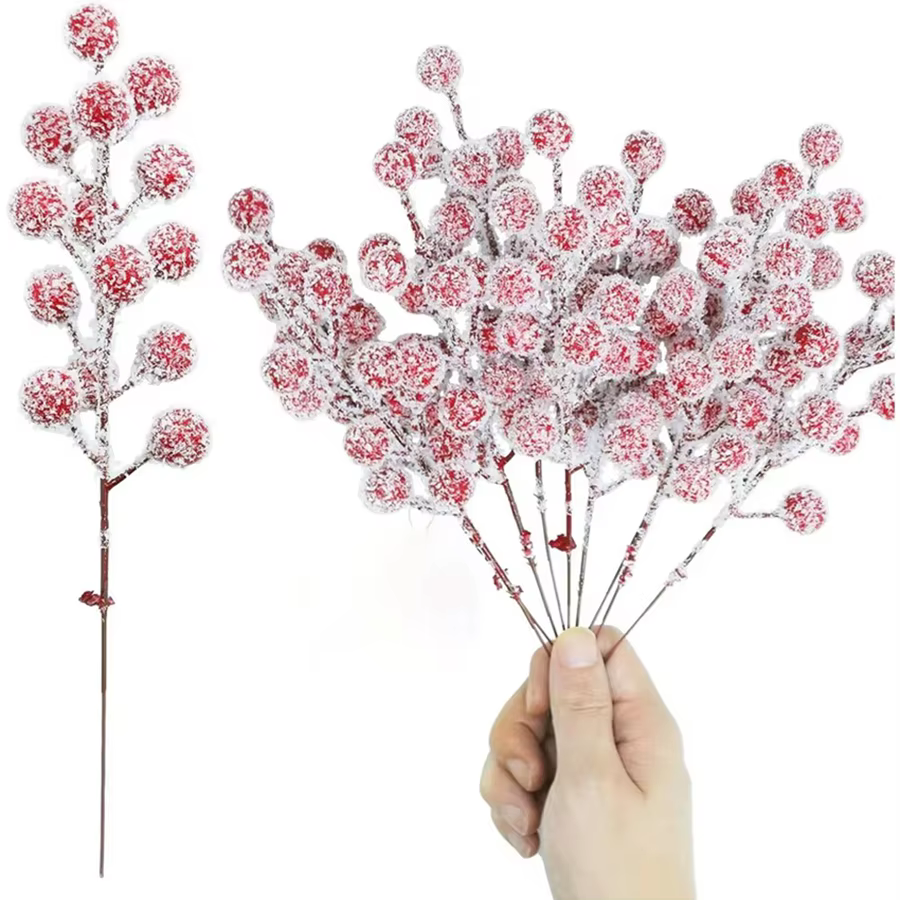 Artificialplant Chinois ilex Petit Fruit Rouge Nouvel An Noël Maison chambre En Plein Air Jardin De Mariage HolidayParty Bricolage cadeau boîte Décor