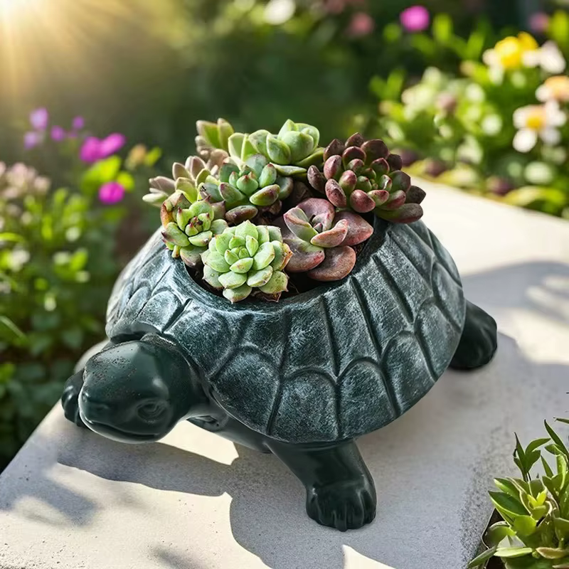Pot de fleurs tortue mignon