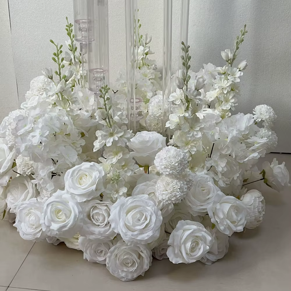 Couronne de roses artificielles en jacinthe blanche