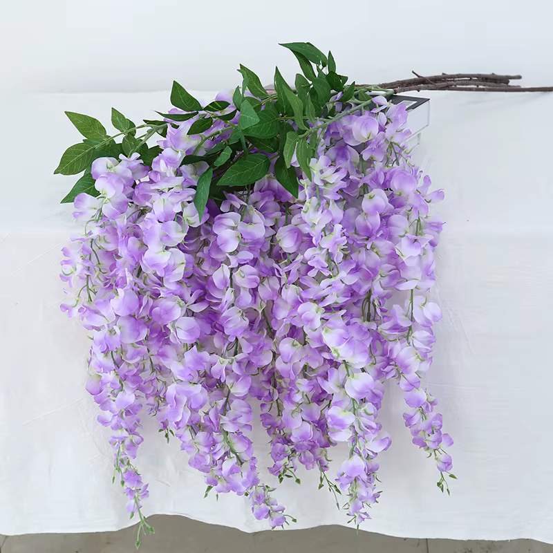 Fête de Festival belle Simulation fleur de glycine plante décoration de plafond 104 cm fleurs
