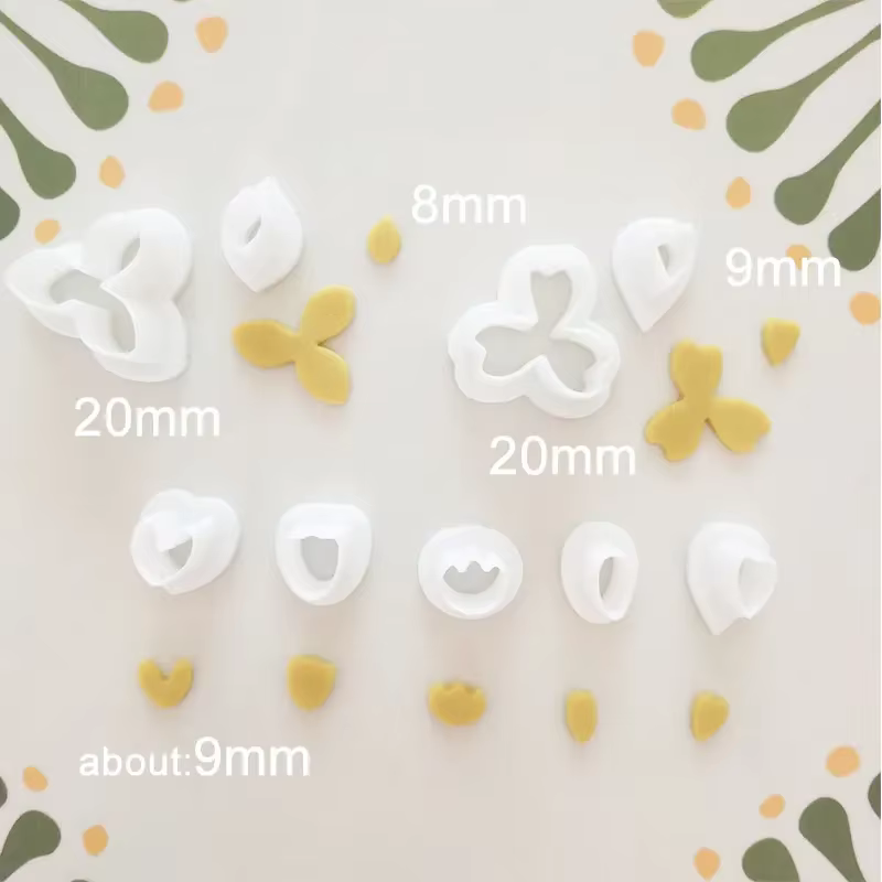 Différents Types exquis Unique pétales de fleurs argile moules bricolage fleur trèfle boucles d'oreilles bijoux