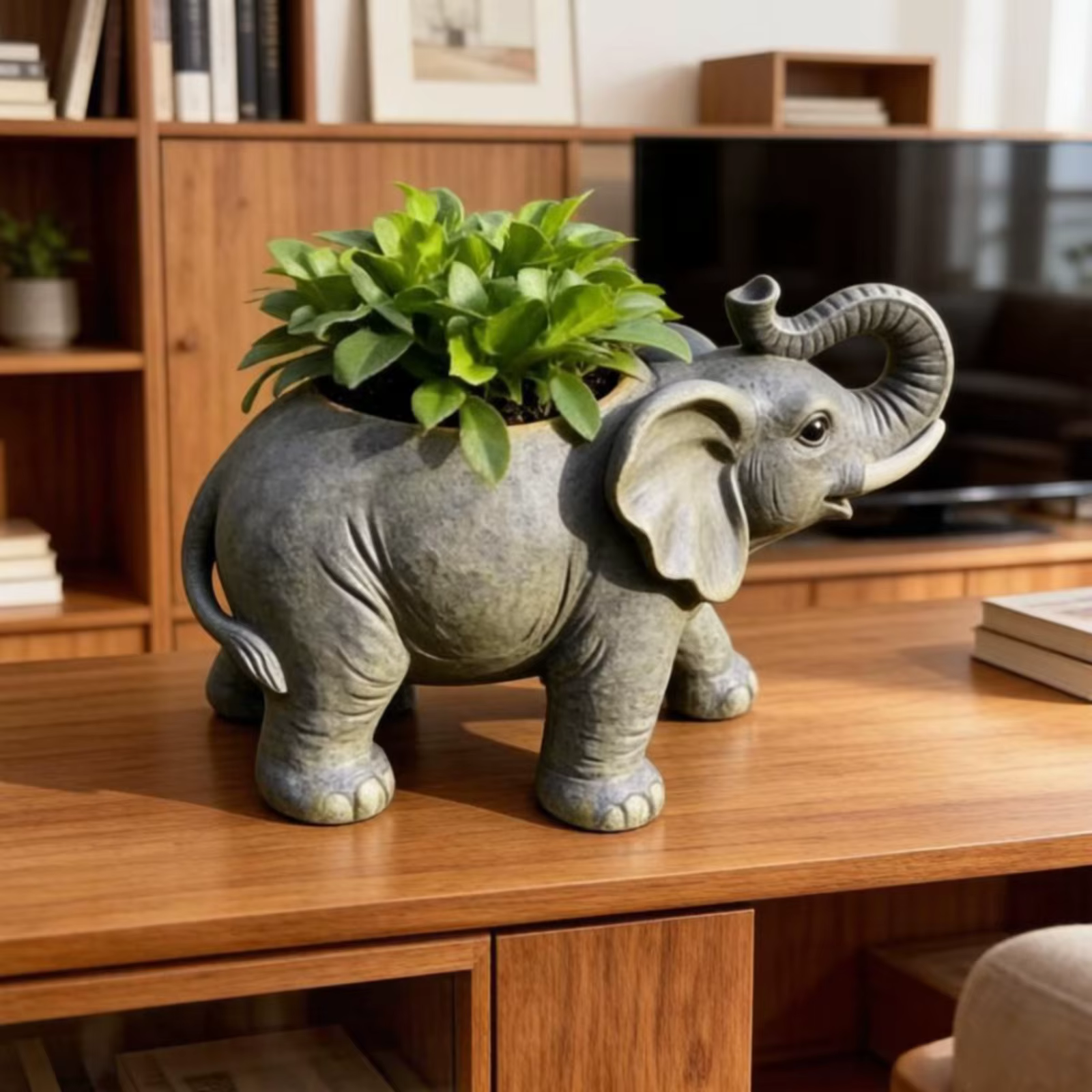 Jardinière en résine en forme d'éléphant