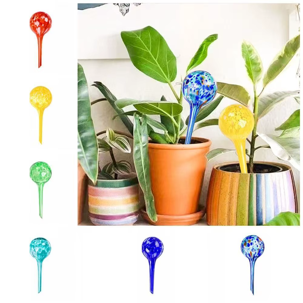 Boule d'arrosage automatique en verre pour plantes colorées