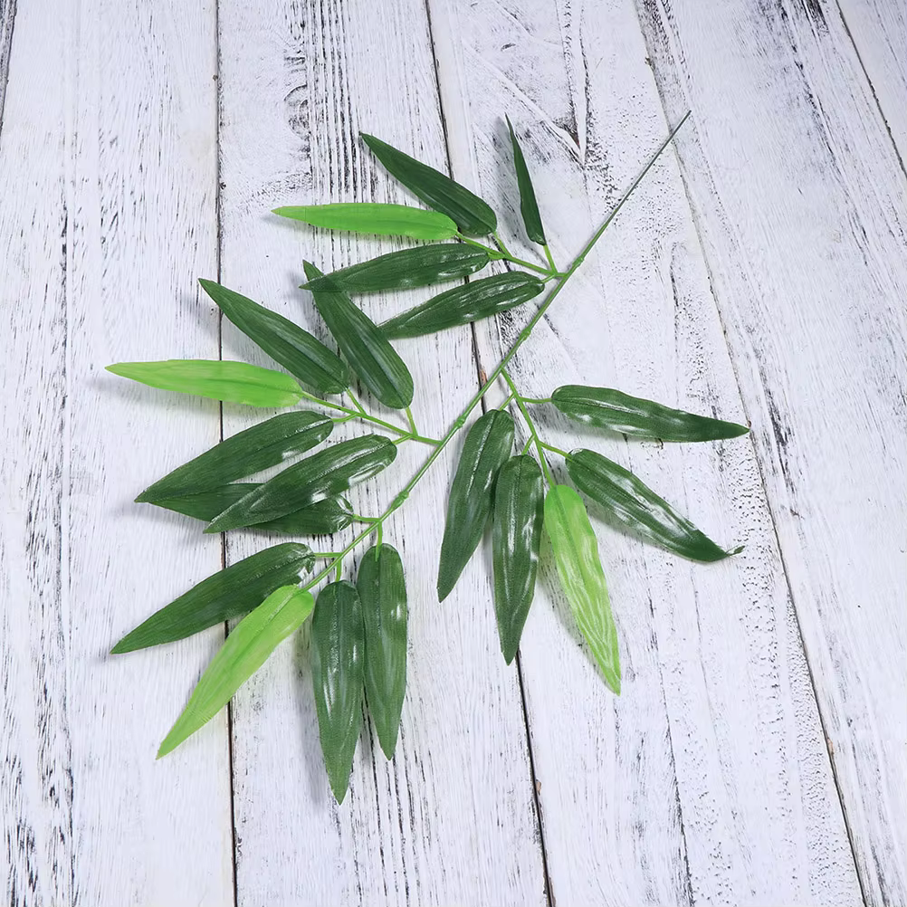 100 pièces plantes vertes feuilles de bambou branche décorative artificielle cadre de porte décoration fils exposés pour l'artisanat