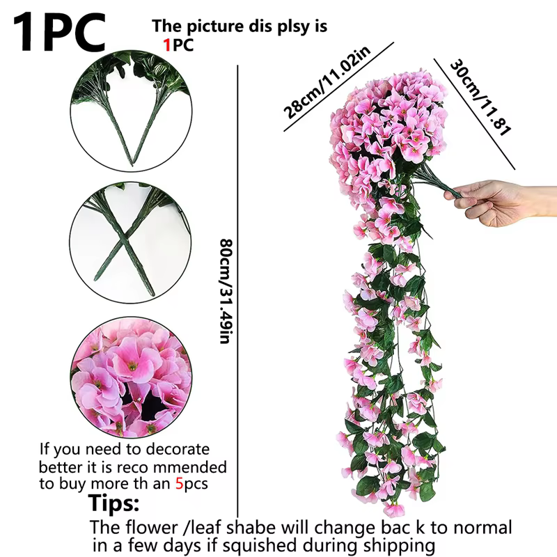 1PC fleurs artificielles soie Violet tenture murale scène de mariage décor maison empotage extérieur jardin fête