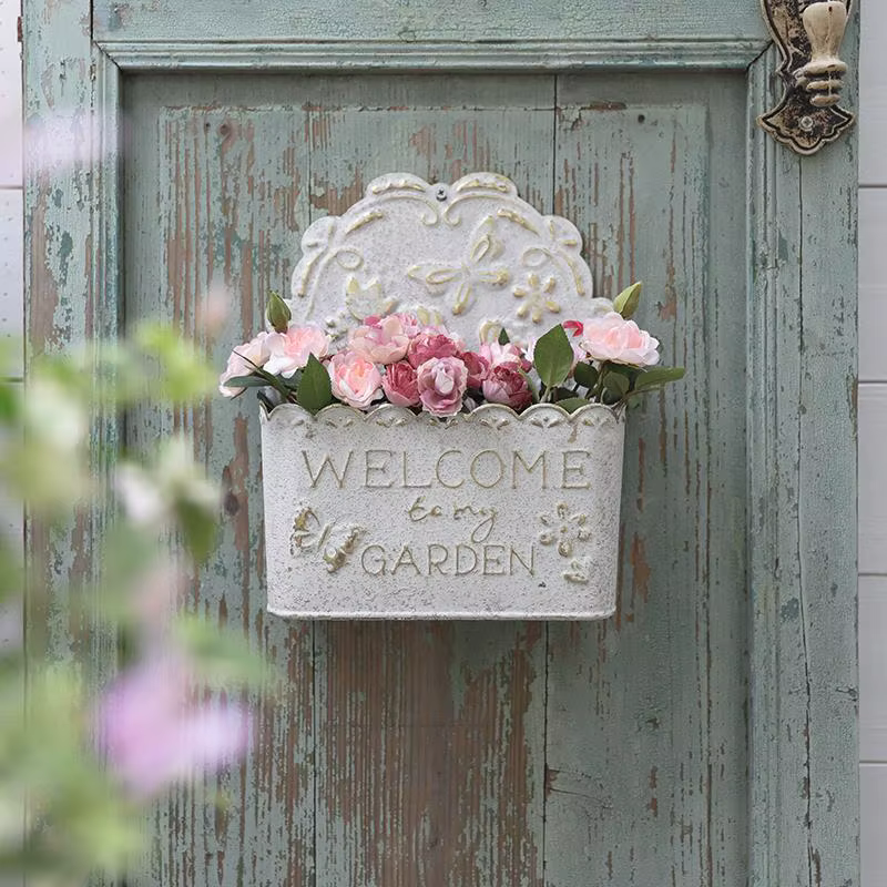 Pot de fleurs suspendu Vintage en fer forgé