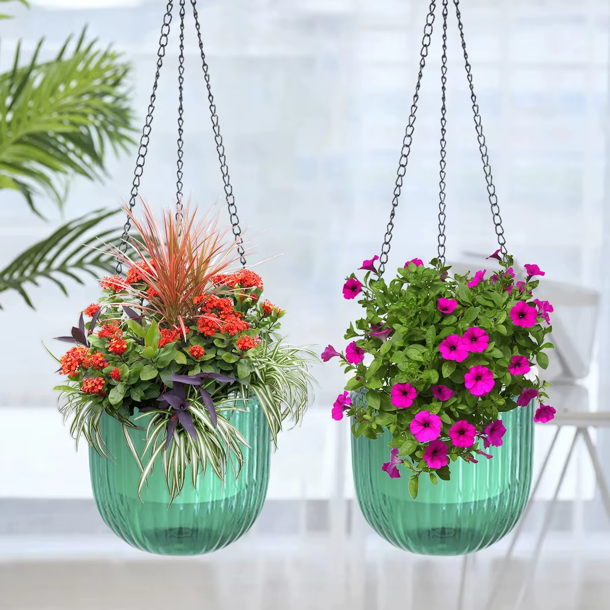 Pot de fleurs suspendu à l'eau auto-absorbant