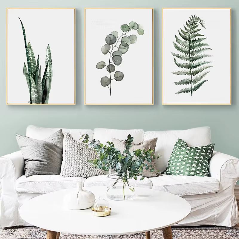 Toile de feuilles de plantes vertes simples