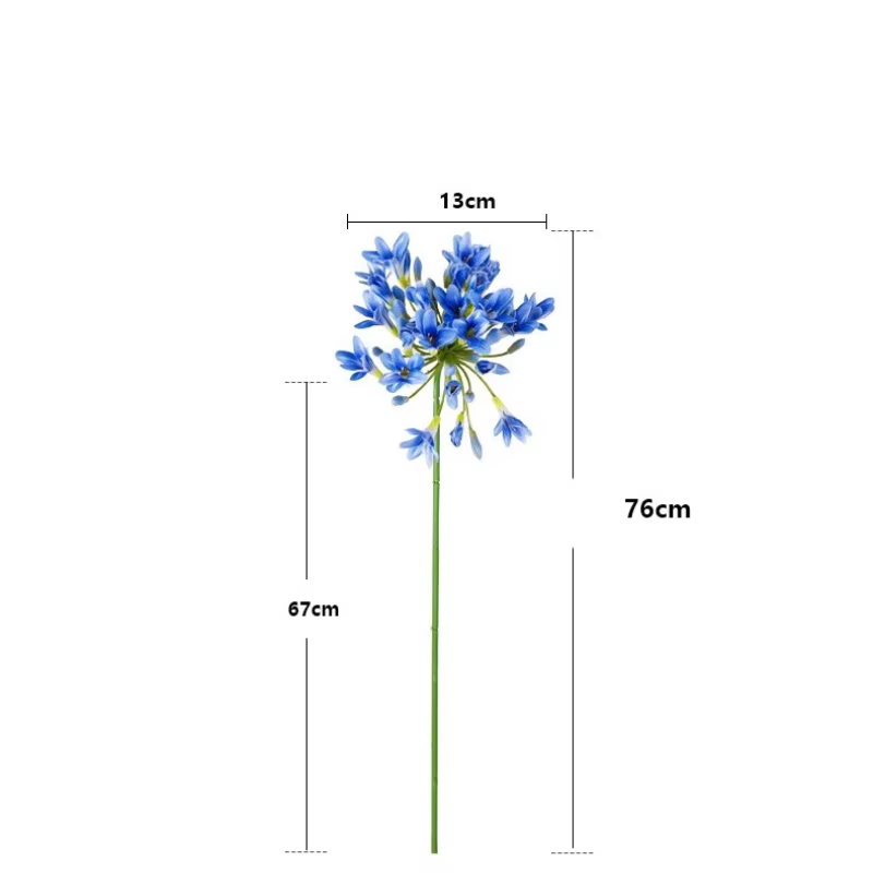 6 pièces de fleurs artificielles en soie Agapanthus