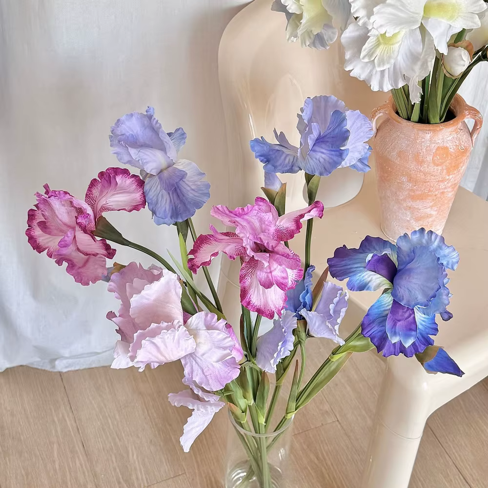 Branche de fleur d'iris artificielle de 80 cm