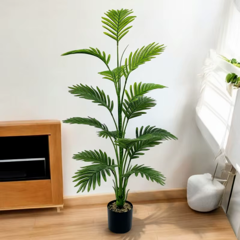 Grande plante de palmier artificielle 15 feuilles - Choix parfait pour la décoration de la maison et du bureau