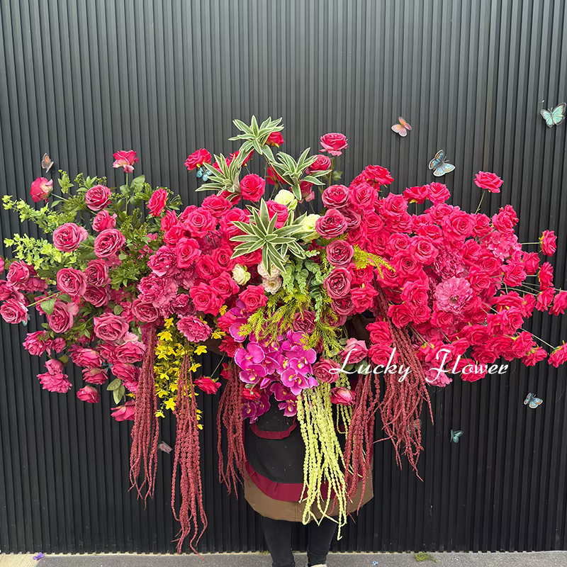 Grandes fleurs artificielles couleur rose
