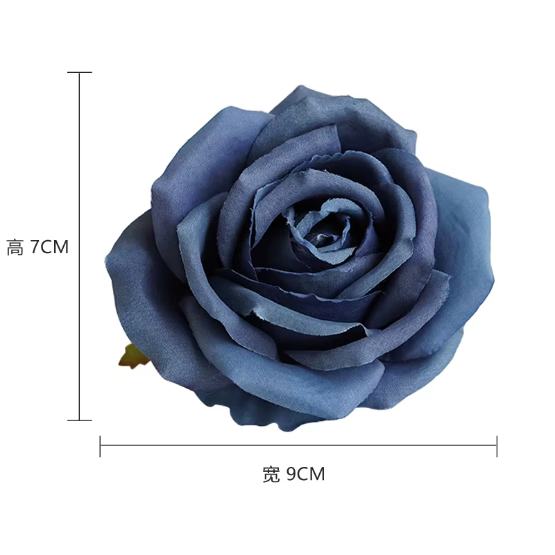Gros Rose fleur tête 9 cm grande courolle simulée