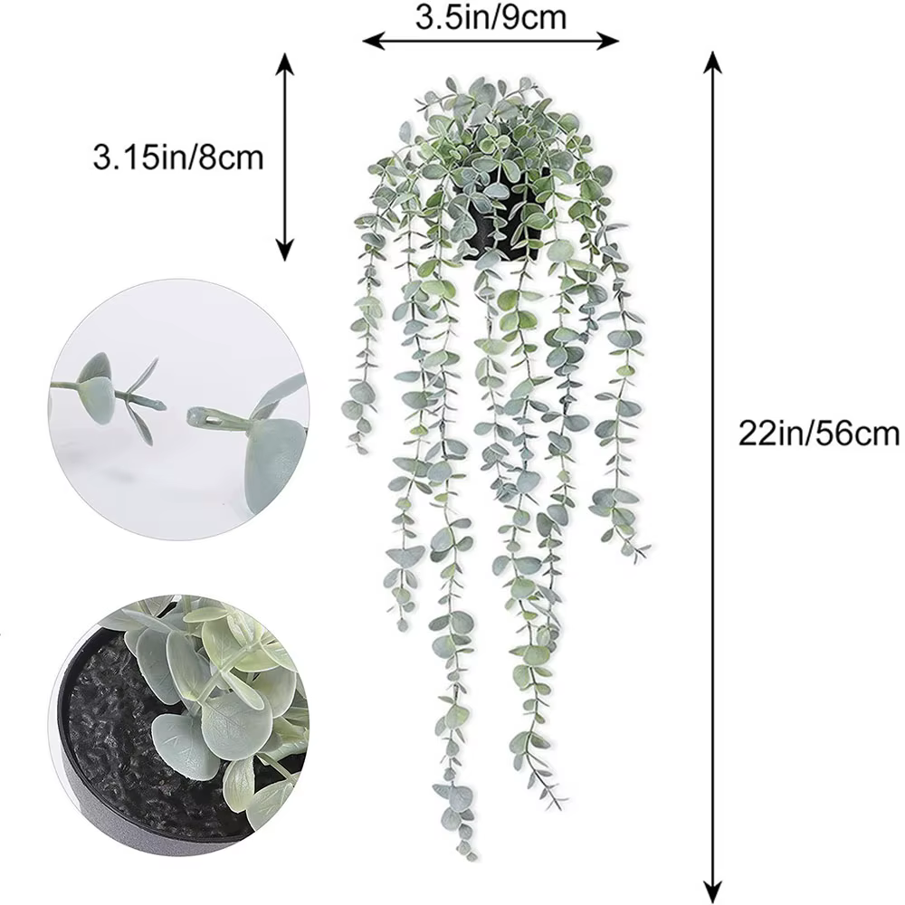 Plante suspendue en rotin d'eucalyptus artificiel