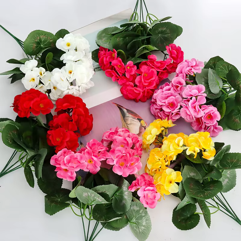 Lot de 10 fleurs artificielles en soie