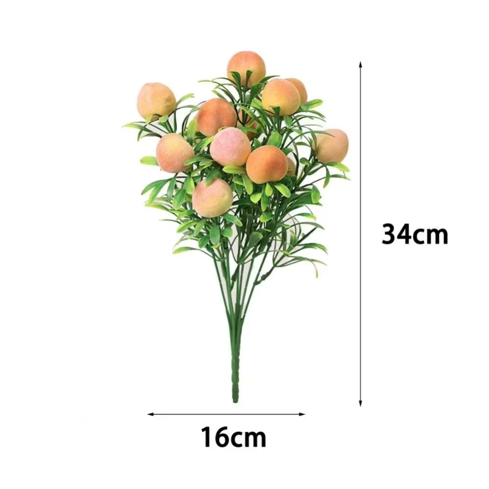 Fruits artificiels à 7 branches avec feuilles vertes