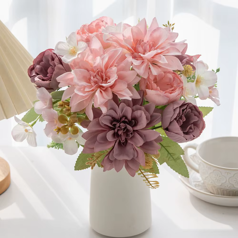Fleur artificielle soie Dahlia pivoine haute qualité saint valentin mariage bouquet de mariée maison vase table bricolage boîte-cadeau scrapbook Decora