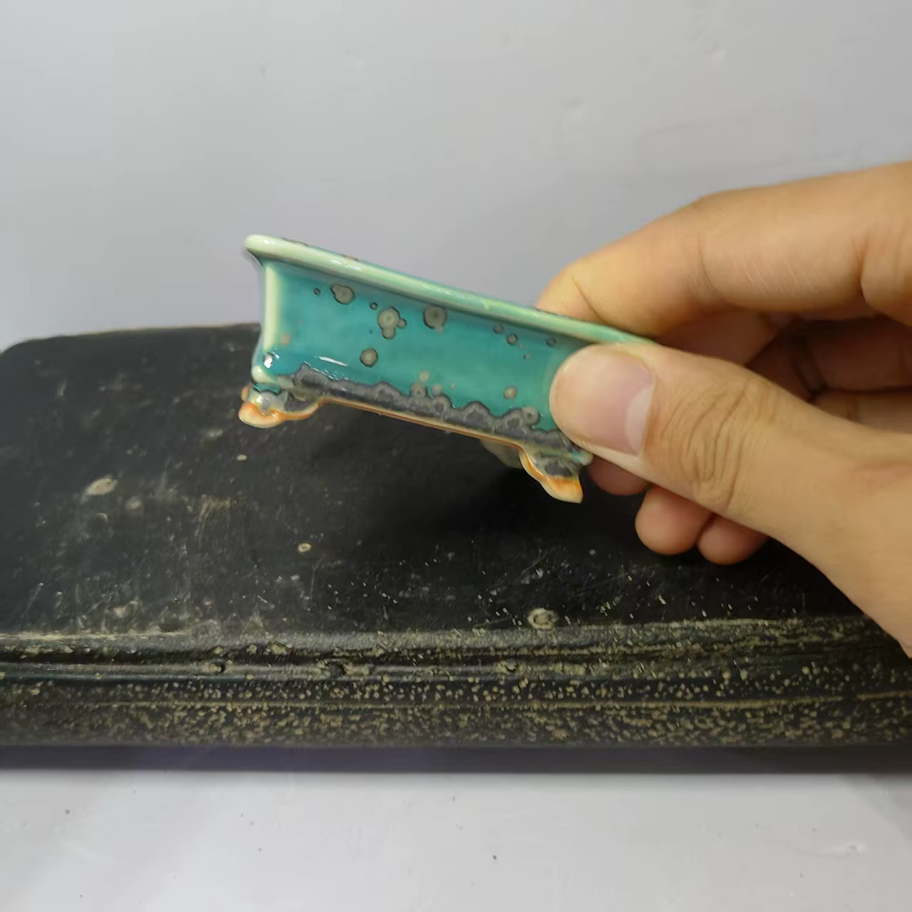 Mini bonsaï émaillé de haute qualité avec forme rectangulaire