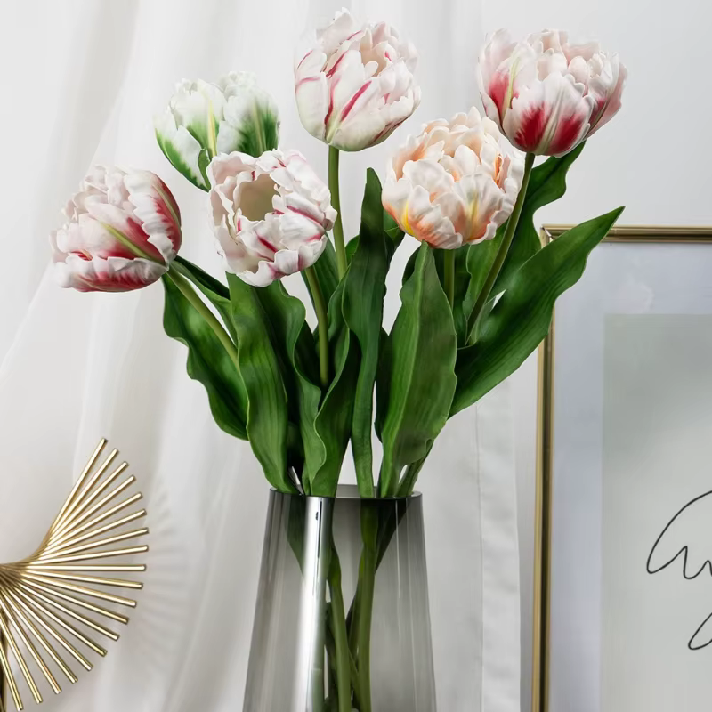 Lot de 5 fleurs artificielles de haute qualité en PU