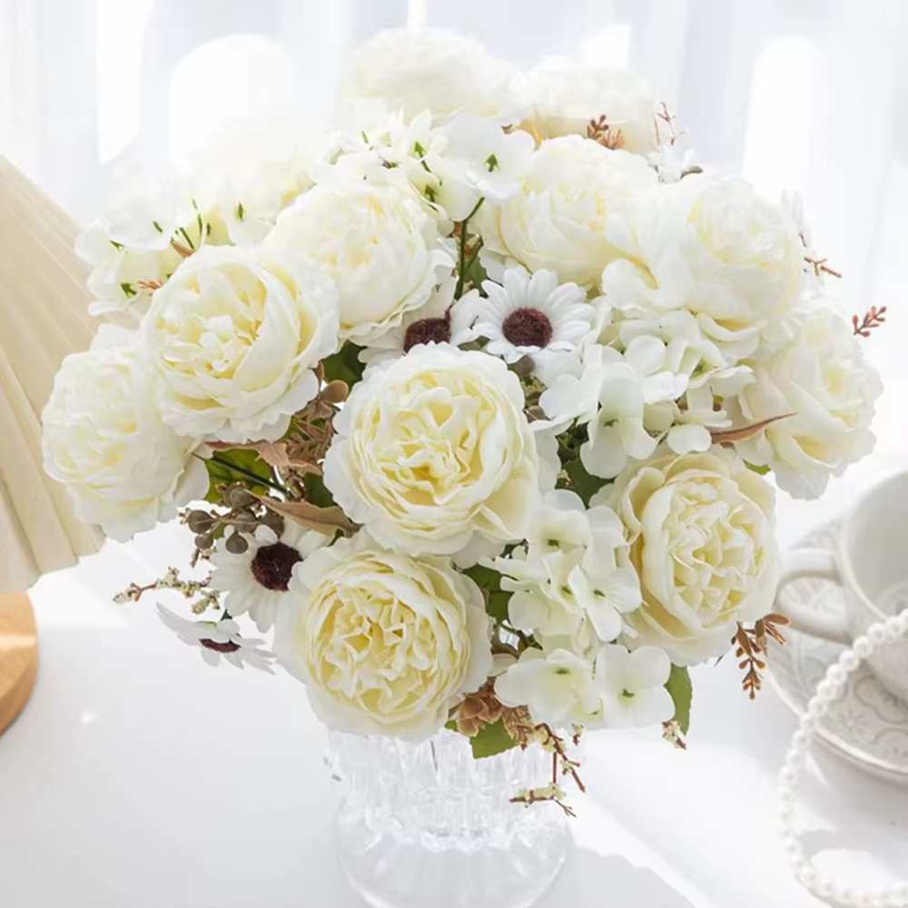Fleur artificielle soie pivoine persane cour extérieure jardin Festival de mariage Bouquet de mariée maison chambre bricolage cadeau boîte Scrapbook Decor