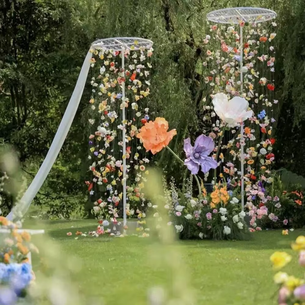 Rideau de fleurs artificielles flottantes de style bohème