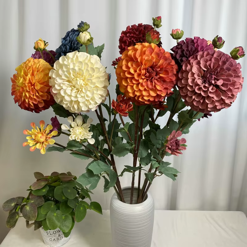 Plante verte artificielle florale en tissu givré