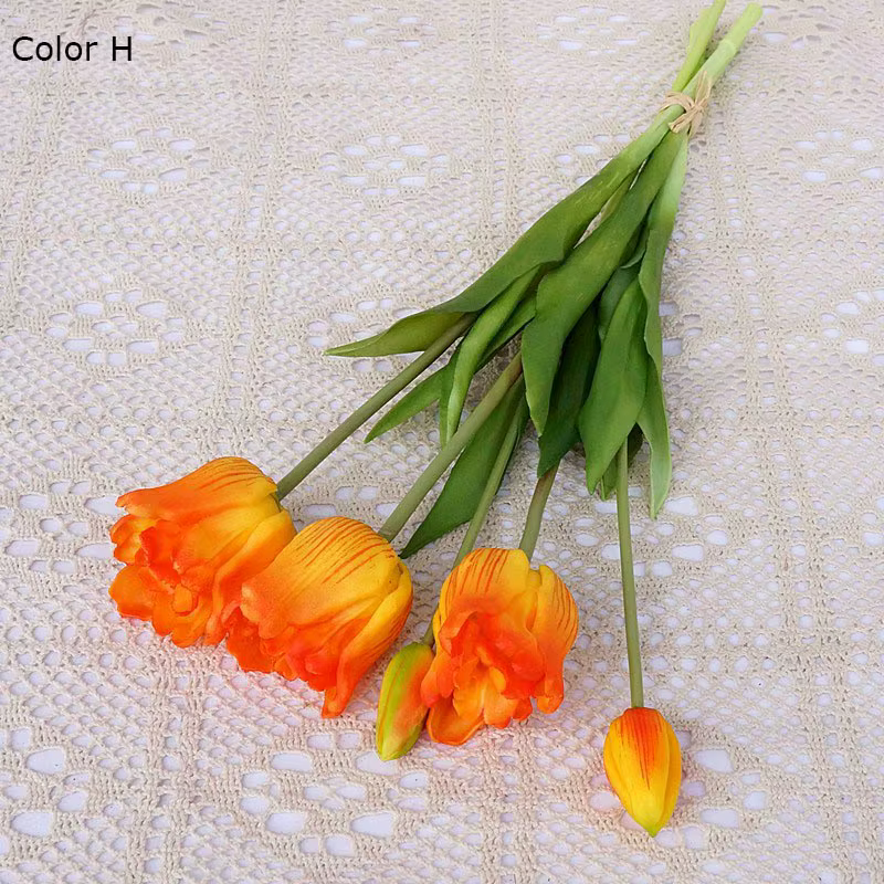 Grandes tulipes baroques en silicone au toucher unique