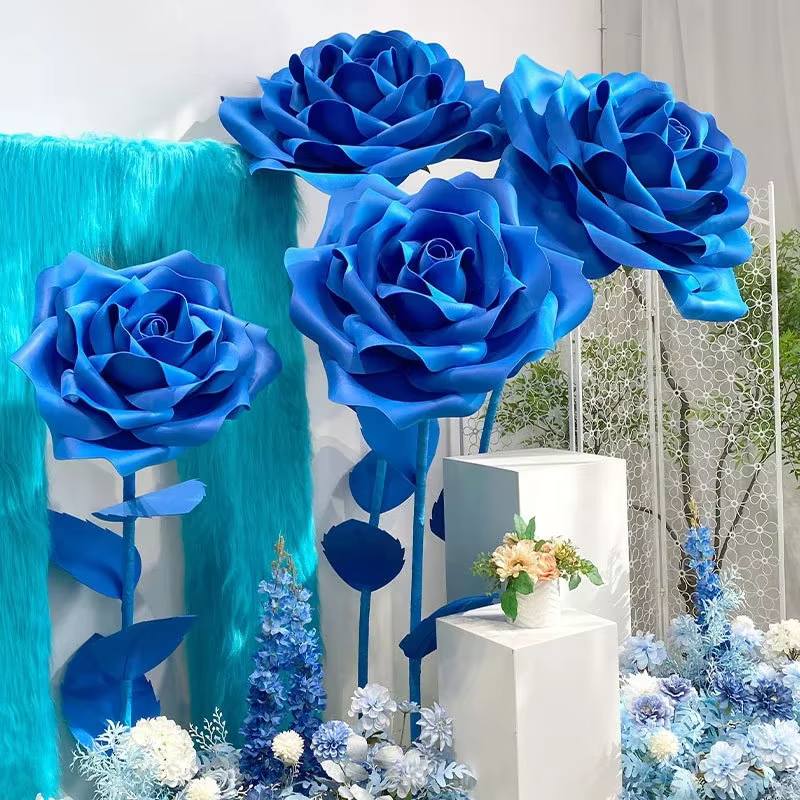 30-100cm fleurs géantes bleu Rose grand papier artificiel