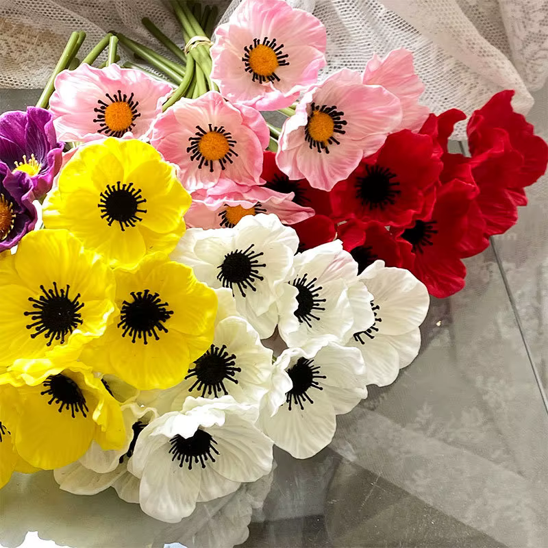 10 pièces 29CM PU Mini fleur de coquelicot